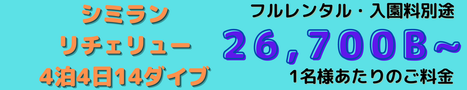 おもてなしパッケージ、シミラン4泊4日